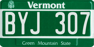 VT license plate BYJ307