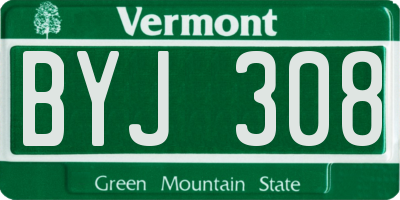 VT license plate BYJ308