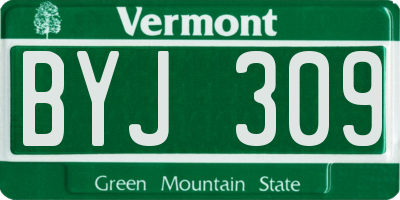 VT license plate BYJ309