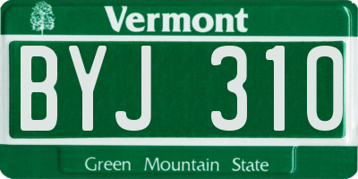 VT license plate BYJ310