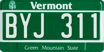 VT license plate BYJ311