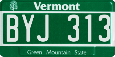 VT license plate BYJ313