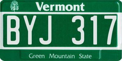 VT license plate BYJ317