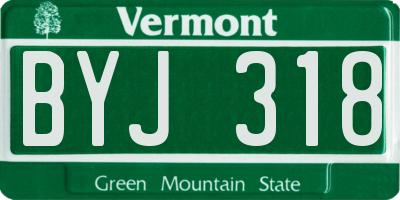 VT license plate BYJ318