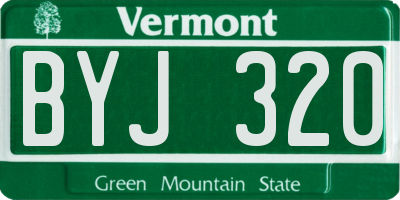 VT license plate BYJ320