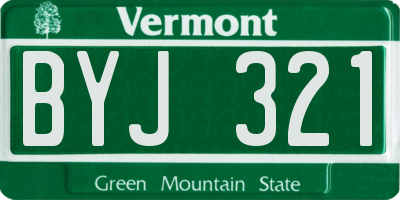 VT license plate BYJ321