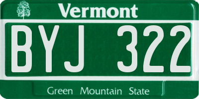 VT license plate BYJ322