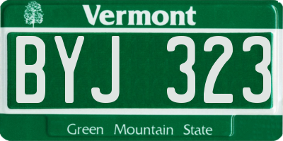 VT license plate BYJ323