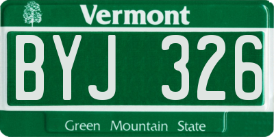 VT license plate BYJ326