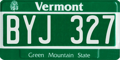 VT license plate BYJ327