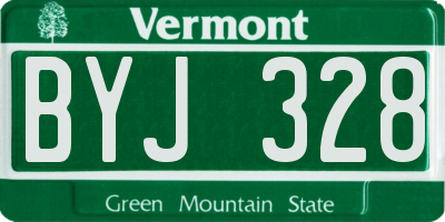 VT license plate BYJ328