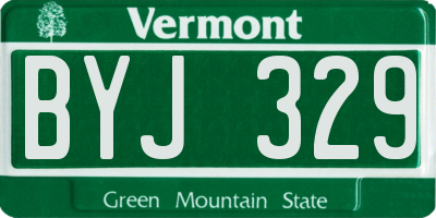 VT license plate BYJ329