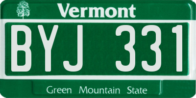 VT license plate BYJ331