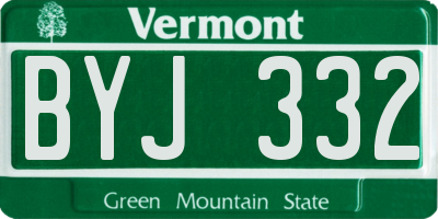 VT license plate BYJ332