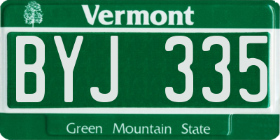 VT license plate BYJ335