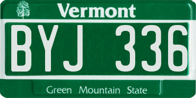VT license plate BYJ336