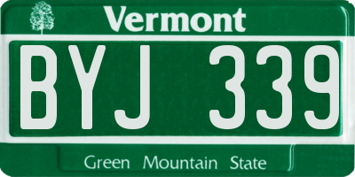 VT license plate BYJ339