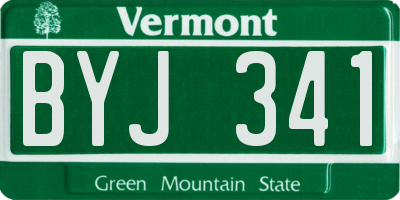 VT license plate BYJ341