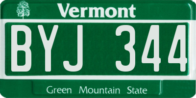 VT license plate BYJ344
