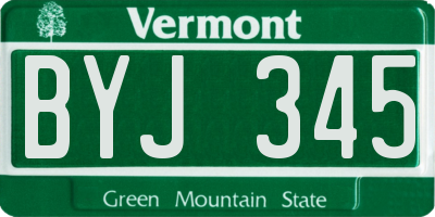 VT license plate BYJ345