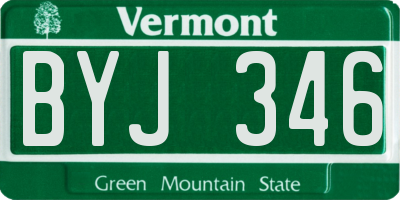 VT license plate BYJ346
