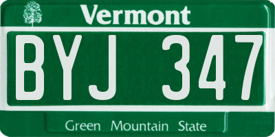 VT license plate BYJ347