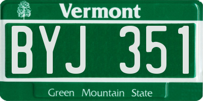 VT license plate BYJ351