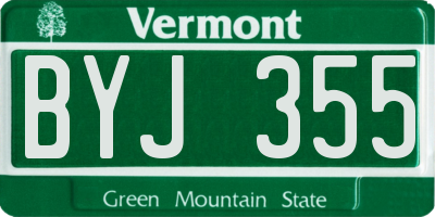 VT license plate BYJ355