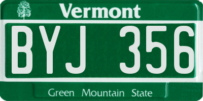 VT license plate BYJ356