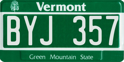 VT license plate BYJ357