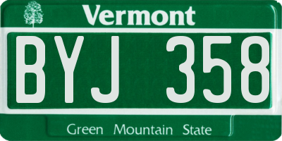 VT license plate BYJ358