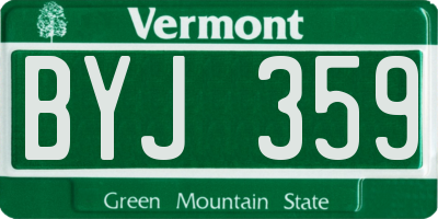 VT license plate BYJ359