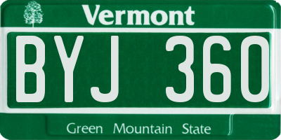VT license plate BYJ360