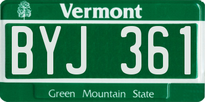 VT license plate BYJ361