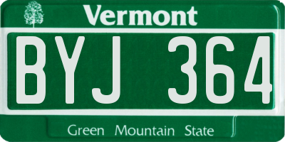 VT license plate BYJ364