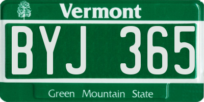 VT license plate BYJ365
