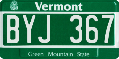 VT license plate BYJ367
