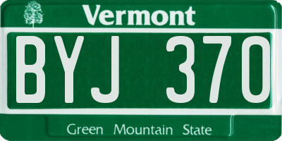 VT license plate BYJ370