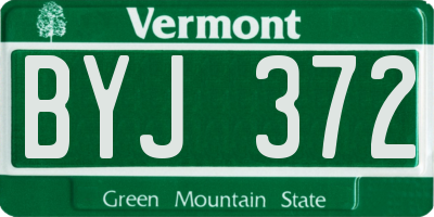 VT license plate BYJ372