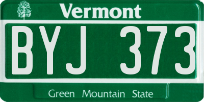 VT license plate BYJ373