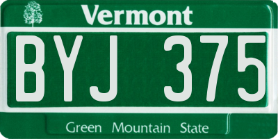 VT license plate BYJ375