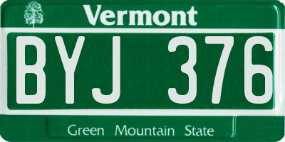 VT license plate BYJ376