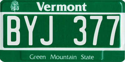 VT license plate BYJ377