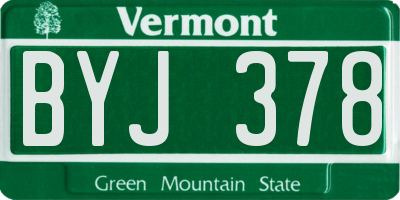 VT license plate BYJ378