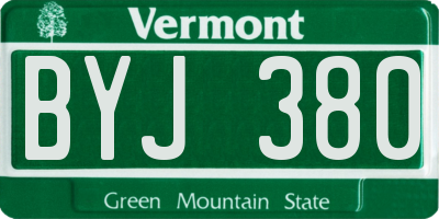 VT license plate BYJ380