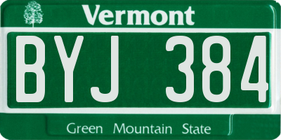 VT license plate BYJ384