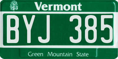 VT license plate BYJ385