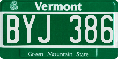 VT license plate BYJ386