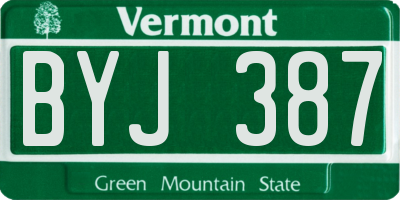 VT license plate BYJ387
