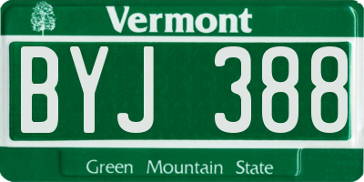 VT license plate BYJ388
